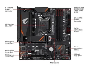 GIGABYTE B460M AORUS PRO LGA1200 B460 DDR4 HDMI MATX Motherboard Tested - Afbeelding 1 van 4