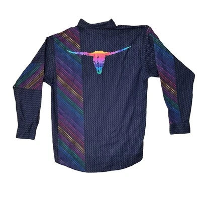 Brooks And Dunn Panhandle Slim Western Shirt Longhorn Texas Button Up Long Sleev - Image 1 of 4