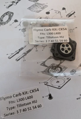 SBS Flymo L300 L400 Lawnmower Carburettor Repair Kit for Tillotson HU Series Carbs