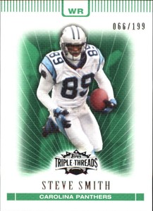 2007 Topps Triple Threads Emerald Panthers Football Card #59 Steve Smith /199