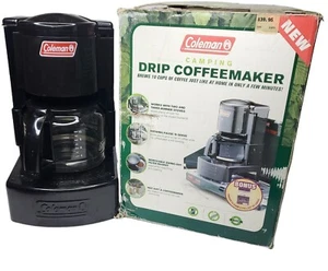 Coleman Camping 10 Cup Stove Drip Coffee Maker Glass Carafe Black Box 5008-700 - Picture 1 of 15