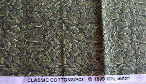 GREEN LEAF PRINT CLASSIC COTTONS 100% COTTON FABRIC 18X44 INCHES - Picture 1 of 2
