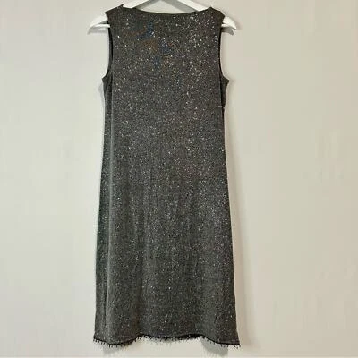 Vestido midi gris mediano gris sin mangas brillante de la colección Carol Anderson para mujer usado en excelente estado Foto 1 de 4