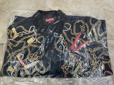 SUPREME Jacket Medium Black Chains Quilted Jacket New Old Stock FW20J57 - Image 1 of 4