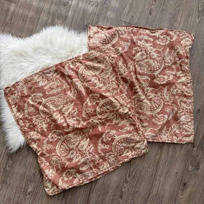 Pottery Barn Alessandra Lino Algodón Euro Shams Set de Dos Paisley Floral Foto 1 de 4