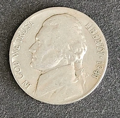 Rjkstamps 1941 S Jefferson Nickel $.05 U.S. Coin  Circulated - Image 1 of 3