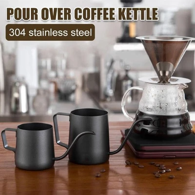 Stainless Steel Hand-poured Coffee Pot Gooseneck Pour Over Coffee Pot  Office - Image 1 of 4