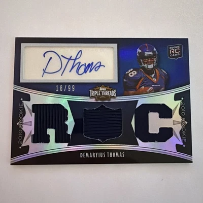 2010 Demaryius Thomas Topps Triple Threads Triple Relic Auto RC #d 18/99 - Image 1 of 3
