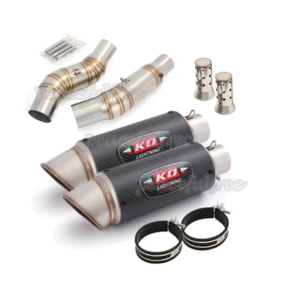 For Kawasaki Z1000 2010-2025 Z1000SX 2010-2019 Dual Exhaust Muffler  L&R Carbon - Image 1 of 4