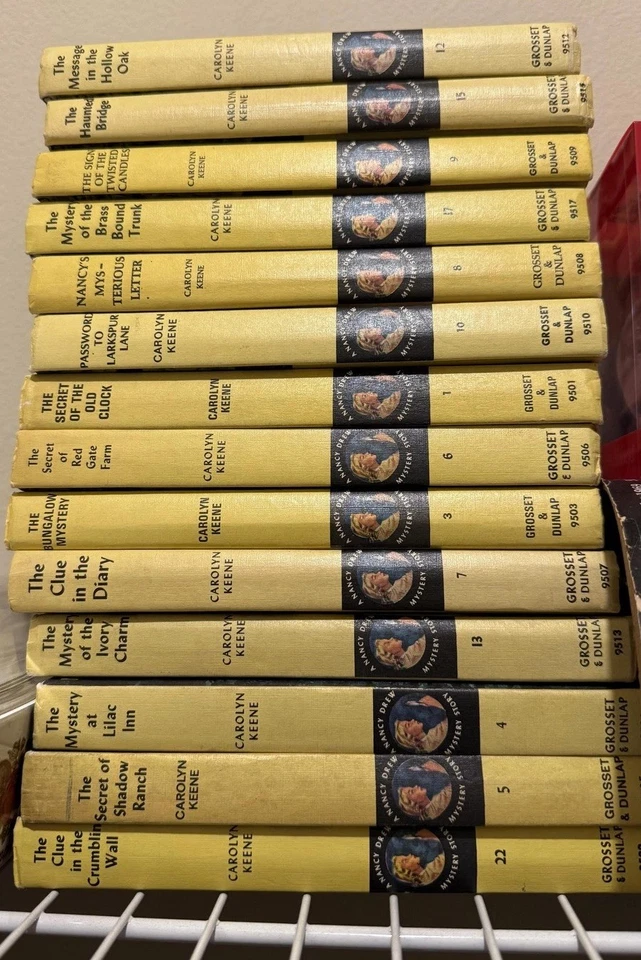 Vintage Nancy Drew Mystery Stories Lot 14 Yellow Hardcover Books Grosset Dunlap - Imagem 1 de 2