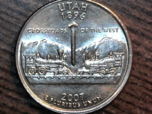 2007-P Utah State Quarter Misaligned Die Error And Die Chips and  Break - Picture 1 of 6