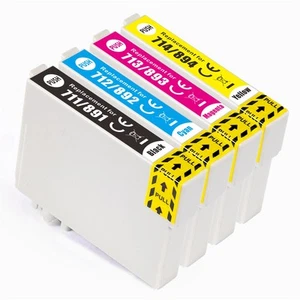 4 non-OEM Ink Cartridges to replace Epson T0711, T0712, T0713, T0714 (T0715) - Picture 1 of 7