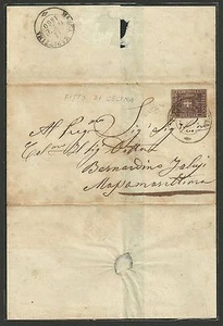 Toscana 1860 - 10 c. bruno Lettera da Fitto di Cecina a Massa Marittima - ASI084 - Imagen 1 de 2