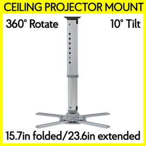 Adjustable Ceiling Projector Mount Bracket Max 44 lbs Tilt + 360 Degree Swivel - Picture 1 of 6