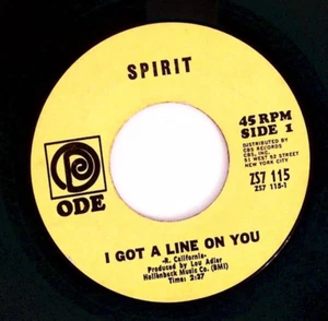 SPIRIT SHE SMILES/I GOT A LINE ON YOU ODE RECORDS VINYL 45 VINYL 45 71-14 - Picture 1 of 3
