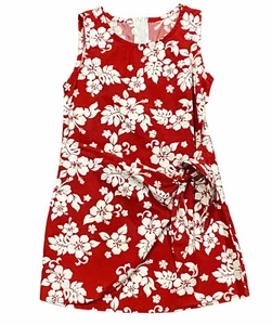 Smart Design Red Hawaiian Print Dress Little Girl Dress Made in Hawaii - Picture 1 of 2