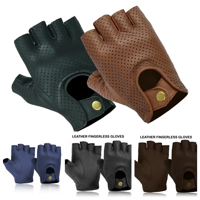 SWIFT WEAR GUANTES DE CUERO SIN DEDOS MOTOCICLISTA CONDUCCIÓN CICLISMO SILLA DE RUEDAS GIMNASIO MALLA MODA