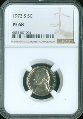 1972 S Jefferson Nickel NGC PF68 Quality - Image 1 of 2