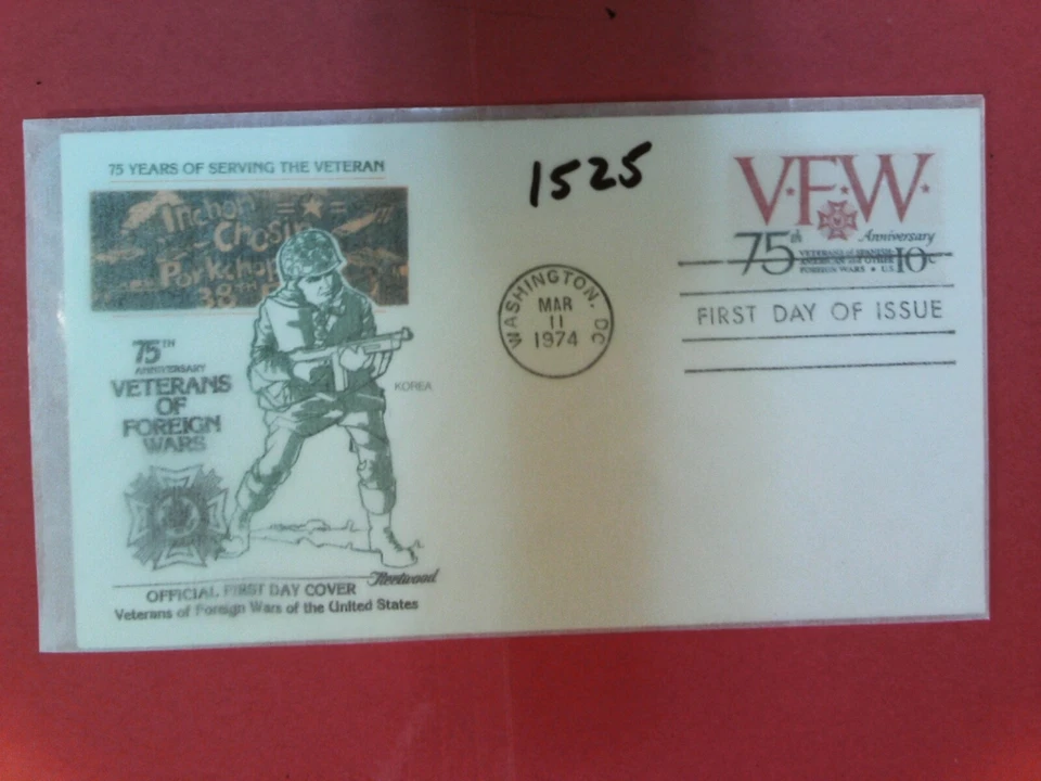U. S. Stamp FDC # 1525 -V.F.W.  - Fleetwood cachet- comb. shipping - Image 1 of 1