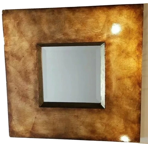 Square Wall Mirror - Antique Gold - Contemporary Decor 30"(L) x 30"(W) x 2"(D) Cover