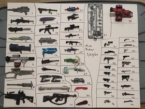 action figure weapons lot blasters, light sabers, TMNT, missles, swords - Picture 1 of 14