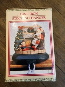 Soporte para medias de Papá Noel de hierro fundido vintage - Imagen 1 de 6