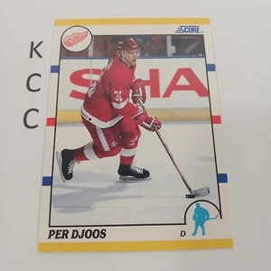 1990-91 Score Rookie Traded Red Wings Hockey Card #107T Per Djoos RC - Picture 1 of 2