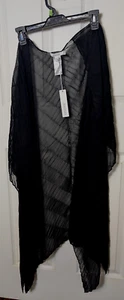 NEU schwarz transparent plissiert Chico's Halstuch Einheitsgröße Ruana Schal Überwurf Resortwear - Bild 1 von 3