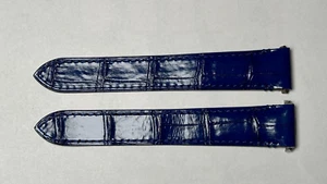 Cartier Santos Mid KD8EJN04 19X16mm Blue Alligator Deploy Strap Authentic OEM - Picture 1 of 5