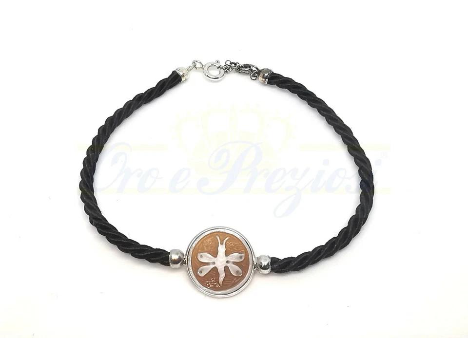 BRACCIALE IN ARGENTO CON CAMMEO E LIBELLULA - Immagine 1 di 1