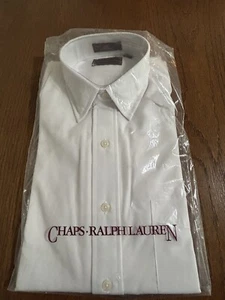 Chaps Ralph Lauren White Button Down Long Sleeve Cotton Blend Shirt 15 32/33 - Picture 1 of 4