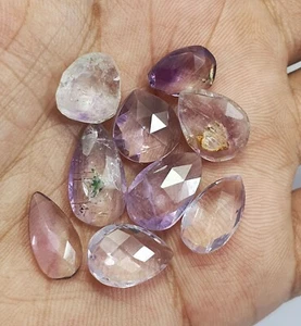37.80Ct Natural Purple Amethyst Faceted Pear Briolette Lot AAA Quality Loose Gem - Picture 1 of 8
