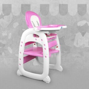 Baby Zone Plastic Wipe Clean 3 in 1 High Chair or Table & Chair- Pink