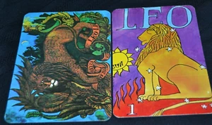 LEO HOROSCOPE Postcards 1960's Faroy Inc & Morgan Press LION 2 Vintage Unused - Picture 1 of 4