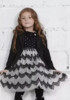 NWT! Eliane et Lena Dress Tulle  Sz 6a Fall Black White Party Strapless HTF - Image 1 of 4