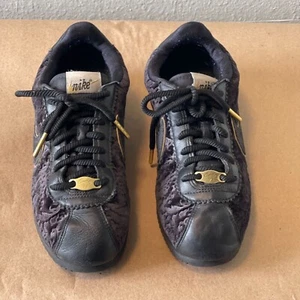 Nike Cortez 72 Black Velvet Lace-Up Sneakers 8.5 women - Picture 1 of 15