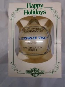 Harley Davidson Bola de Navidad A SURPRISE VISIT 1992 Edición Limitada Serie J - Imagen 1 de 12