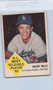 1963 Fleer #43 Maury Wills Dodgers VG *DA-B5587