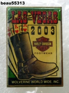 ⭐2003 HARLEY DAVIDSON LAS VEGAS UNIVERSITY WOLVERINE SCHUHE JACKE WESTE PIN - Bild 1 von 1
