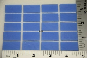 0118.30- 20 PIECES 1/2" x 1" OPAQUE PERIWINKLE BULLSEYE 3mm THICK GLASS 90 COE - Picture 1 of 1
