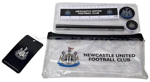 NEWCASTLE UNITED FC Official Stationary Set In Clear Pencil Case Ruler Pencils - Picture 1 of 10