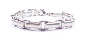 Esprit Bracelet Heavy 925 Sterling Silver Brushed Long & Box Links 31.5g - Picture 1 of 6