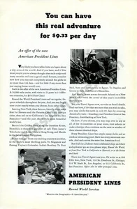 1939 American President Cruise Lines Old Vintage Print AD Unique Gift Idea (740) - Picture 1 of 1
