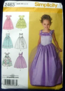 New Simplicity Sewing Pattern 2463 Sz 5-8 Girls' FORMAL SPECIAL OCCASION DRESSES - Picture 1 of 3