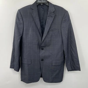 Versace Collection 50 EU Size 40 US Wool Silk Blend Blue Plaid Blazer Sport Coat - Picture 1 of 6