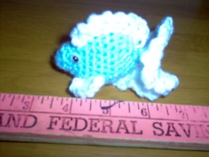 New, handcrafted/crochet little blue and white Fish - Picture 1 of 1