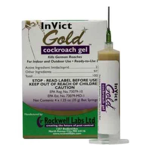 InVict Gold Cockroach German Roach Control Gel Bait 4 tubes w/ plunger 35 g - Picture 1 of 1