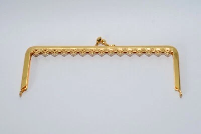 Schöner Metall Taschenrahmen / Taschen-Bügel, 160 x 55 mm, Gold, 80er Jahre - Bild 1 von 4