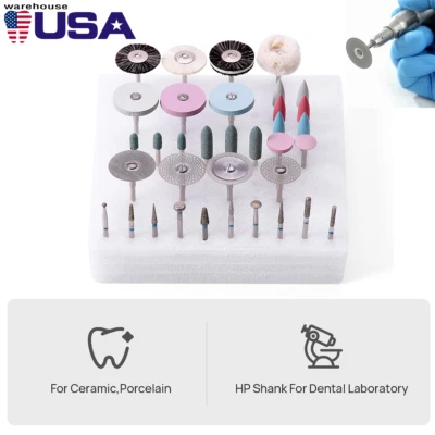 Dental Composite Polishing Kit Burs Discs Stones Wheels Polishers Brushes HP USA - Image 1 of 4