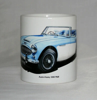 GEORGE MORGAN ILLUSTRATION Classic Car Mug. Austin-Healey 3000 Mklll